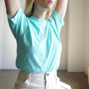 Vintage classic 70s Aqua Single Stitch Tee, Sz. M